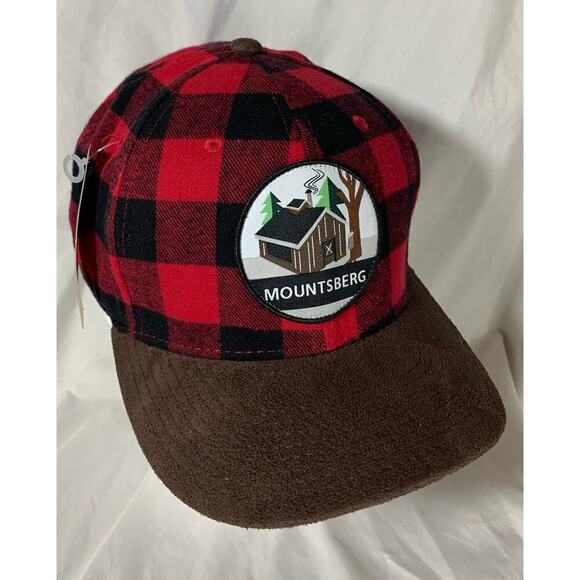 MOUNTSBERG Buffalo Plaid w suede Hat Pukka® Cap Snapback Conservation Halton NWT - Picture 2 of 12